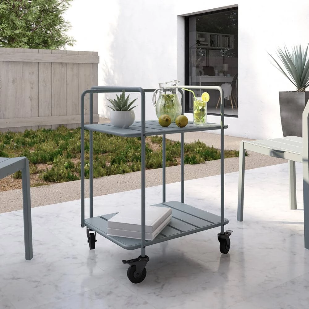 Penelope Outdoor/Indoor Cart, Gray by Novogratz 4 Penelope Outdoor/Indoor Cart, Gray by Novogratz - Image 4