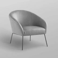 Darrell Light Grey/Black PU Leather Accent Chair with Armless by Nicole Miller -Elama Sales Store light grey black pu leather nicole miller accent chairs nac105 01lg hd 76 1000