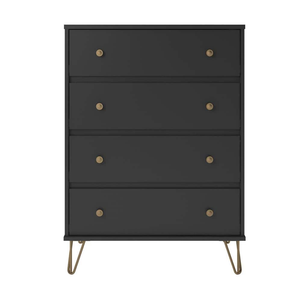 Owen 4 Drawer Black Dresser by Novogratz 1 Owen 4 Drawer Black Dresser by Novogratz