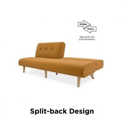 Palm Springs Mustard Linen Split Futon by Novogratz -Elama Sales Store mustard linen novogratz futons 2182929n 1f 1000