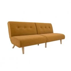 Palm Springs Mustard Linen Split Futon by Novogratz