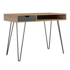 Concord 41.61 in. Natural and Black Computer Desk with Storage by Novogratz