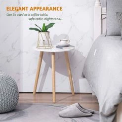 16.5 in. Natural Round Wood End Table by Cubilan -Elama Sales Store natural cubilan end side tables b08lypsdny 31 1000