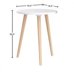 16.5 in. Natural Round Wood End Table by Cubilan -Elama Sales Store natural cubilan end side tables b08lypsdny 40 1000