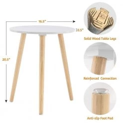 16.5 in. Natural Round Wood End Table by Cubilan -Elama Sales Store natural cubilan end side tables b08lypsdny 4f 1000