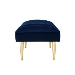 Denver Navy/Gold Velvet Bench with Upholstered by Nicole Miller 15 Denver Navy/Gold Velvet Bench with Upholstered by Nicole Miller -Elama Sales Store navy gold velvet nicole miller bedroom benches nbh107 02ng hd 1f 1000