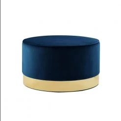 Matsuori Navy/Gold Velvet Cocktail Ottoman with Upholstered by Nicole Miller 17 Matsuori Navy/Gold Velvet Cocktail Ottoman with Upholstered by Nicole Miller -Elama Sales Store navy gold velvet nicole miller ottomans non112 02ng hd c3 1000