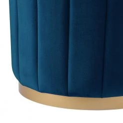 Mohit Navy/Gold Velvet Round Ottoman with Metal Base by Nicole Miller 16 Mohit Navy/Gold Velvet Round Ottoman with Metal Base by Nicole Miller -Elama Sales Store navy gold velvet nicole miller ottomans non135 02ng hd fa 1000