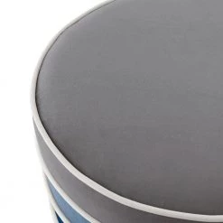 Alicia Navy Velvet Tufted Ottoman with Matte Metal Base by Nicole Miller -Elama Sales Store navy velvet nicole miller ottomans non138 02ng hd 76 1000