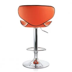 2-Piece Slim Faux Leather Adjustable 41 in. Bar Stool in Orange with Chrome Base by Elama -Elama Sales Store orange elama bar stools 985116242m 1f 1000
