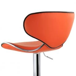 2-Piece Slim Faux Leather Adjustable 41 in. Bar Stool in Orange with Chrome Base by Elama -Elama Sales Store orange elama bar stools 985116242m 76 1000