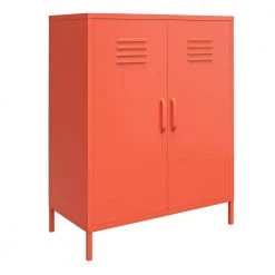 Cache Orange 2-Door Metal Locker Storage Cabinet by Novogratz