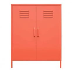 Cache Orange 2-Door Metal Locker Storage Cabinet by Novogratz 9 Cache Orange 2-Door Metal Locker Storage Cabinet by Novogratz -Elama Sales Store orange novogratz accent cabinets 3384813com c3 1000