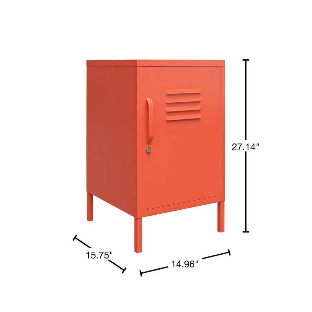 Cache 27.14 in. Orange Metal Locker End Table by Novogratz 3 Cache 27.14 in. Orange Metal Locker End Table by Novogratz - Image 3