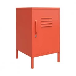 Cache 27.14 in. Orange Metal Locker End Table by Novogratz