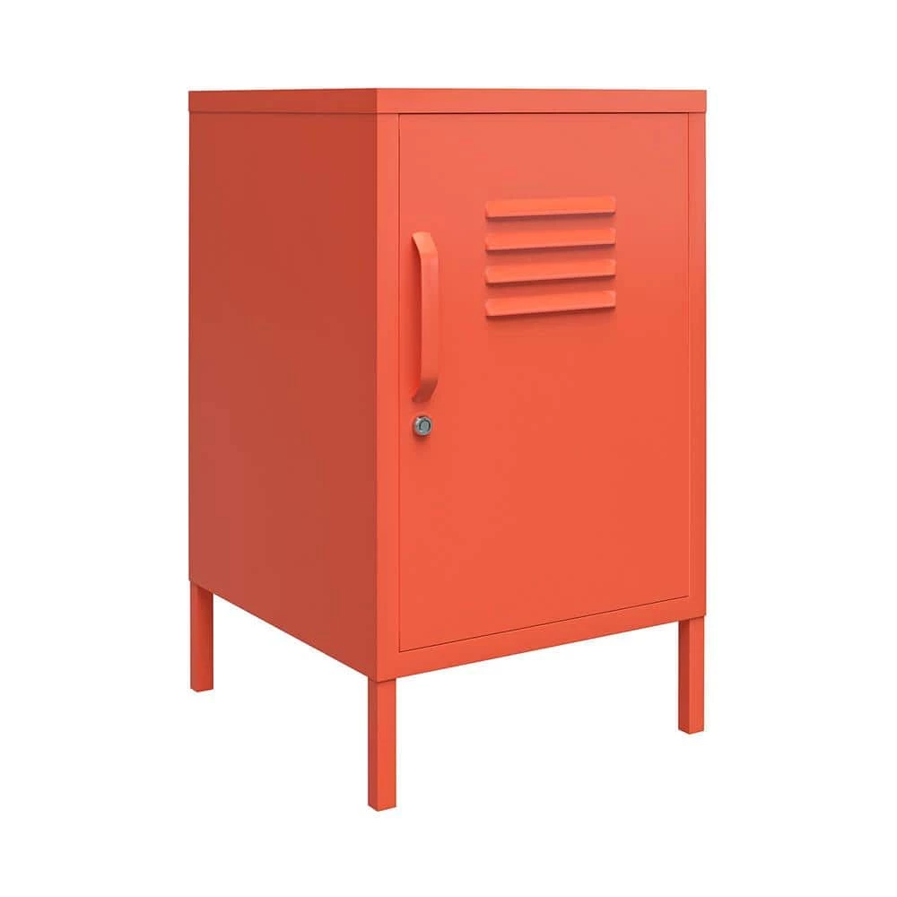 Cache 27.14 in. Orange Metal Locker End Table by Novogratz 1 Cache 27.14 in. Orange Metal Locker End Table by Novogratz