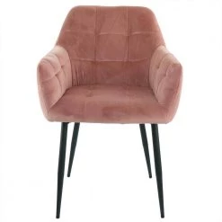 2-Piece Pink Velvet Tufted Chair with Black Metal Legs by Elama 10 2-Piece Pink Velvet Tufted Chair with Black Metal Legs by Elama -Elama Sales Store pink elama accent chairs 985116761m c3 1000