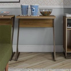 Regal 28.9 in. Plaster/Gunmetal Accent/Laptop Table by Novogratz -Elama Sales Store plaster novogratz end side tables 3076920com 31 1000