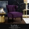 Azariah Purple Velvet Accent Chair with Upholstered Armless by Nicole Miller