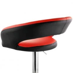 Adjustable Faux Leather 32 in. Red and Black Open Low Back Metal Bar Stool by Elama -Elama Sales Store red elama bar stools 985116711m 76 1000