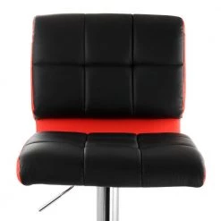 2-Piece Adjustable Faux Leather 35 in. Black and Red High Back Metal Bar Stool with Chrome Base by Elama -Elama Sales Store red elama bar stools 985116745m 44 1000