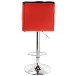 2-Piece Adjustable Faux Leather 35 in. Black and Red High Back Metal Bar Stool with Chrome Base by Elama -Elama Sales Store red elama bar stools 985116745m 4f 1000