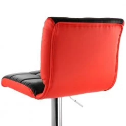 2-Piece Adjustable Faux Leather 35 in. Black and Red High Back Metal Bar Stool with Chrome Base by Elama -Elama Sales Store red elama bar stools 985116745m 76 1000