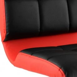 2-Piece Adjustable Faux Leather 35 in. Black and Red High Back Metal Bar Stool with Chrome Base by Elama -Elama Sales Store red elama bar stools 985116745m fa 1000