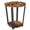 19.7 in. W Rustic Brown Round Wood End Table by Cubilan