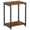 15.2 in. W Rustic Brown Rectangle Wood End Table by Cubilan