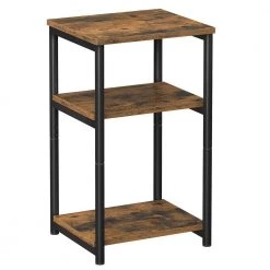 13.4 in. W Rustic Brown Rectangle Wood End Table by Cubilan