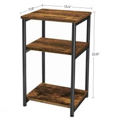 13.4 in. W Rustic Brown Rectangle Wood End Table by Cubilan -Elama Sales Store rustic brown cubilan end side tables b08jv2mtwz fa 1000