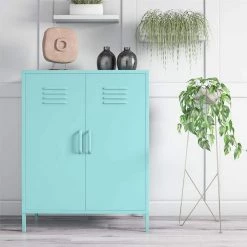 Cache Mint 2-Door Metal Locker Storage Cabinet by Novogratz 13 Cache Mint 2-Door Metal Locker Storage Cabinet by Novogratz -Elama Sales Store spearmint novogratz accent cabinets 3384811com 31 1000