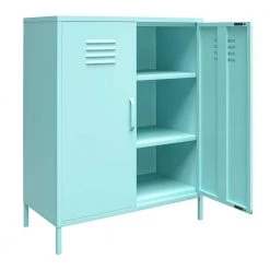 Cache Mint 2-Door Metal Locker Storage Cabinet by Novogratz 9 Cache Mint 2-Door Metal Locker Storage Cabinet by Novogratz -Elama Sales Store spearmint novogratz accent cabinets 3384811com 77 1000