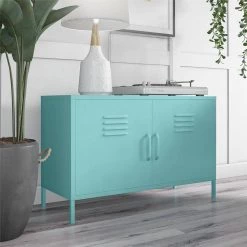 Cache Mint 2-Door Metal Locker Accent Cabinet by Novogratz -Elama Sales Store spearmint novogratz accent cabinets 4012811com 31 1000