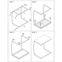 20.4 in. Walnut C-Shaped Wood End Table by Cubilan -Elama Sales Store walnut cubilan c tables b08pl7qt2z 31 1000