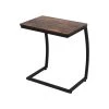 20.4 in. Walnut C-Shaped Wood End Table by Cubilan