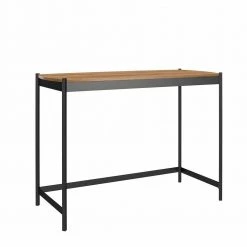 Tallulah 41.97 in Walnut/Gunmetal Gray Writing Desk by Novogratz -Elama Sales Store walnut gunmetal gray novogratz writing desks 7418196com 77 1000