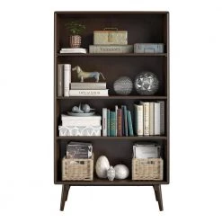 Brittany 54.75 in. Walnut 4-Shelf Standard Bookcase by Novogratz 11 Brittany 54.75 in. Walnut 4-Shelf Standard Bookcase by Novogratz -Elama Sales Store walnut novogratz bookcases bookshelves 1686801com c3 1000