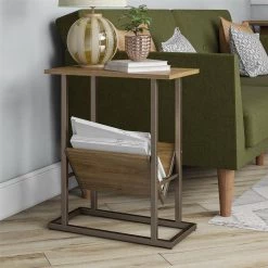 Regal 23.5 in. Walnut End Table with Magazine Rack by Novogratz 13 Regal 23.5 in. Walnut End Table with Magazine Rack by Novogratz -Elama Sales Store walnut novogratz end side tables 6563905com 31 1000