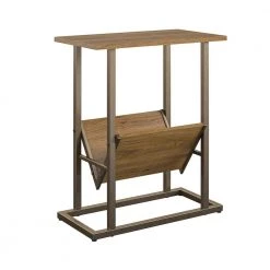 Regal 23.5 in. Walnut End Table with Magazine Rack by Novogratz