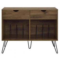 Concord Walnut Turntable Stand with Drawers by Novogratz