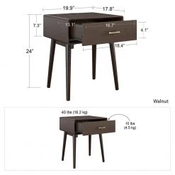 Brittany 1-Drawer Walnut Nightstand by Novogratz 13 Brittany 1-Drawer Walnut Nightstand by Novogratz -Elama Sales Store walnut novogratz nightstands 7847801com 4f 1000