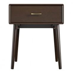 Brittany 1-Drawer Walnut Nightstand by Novogratz