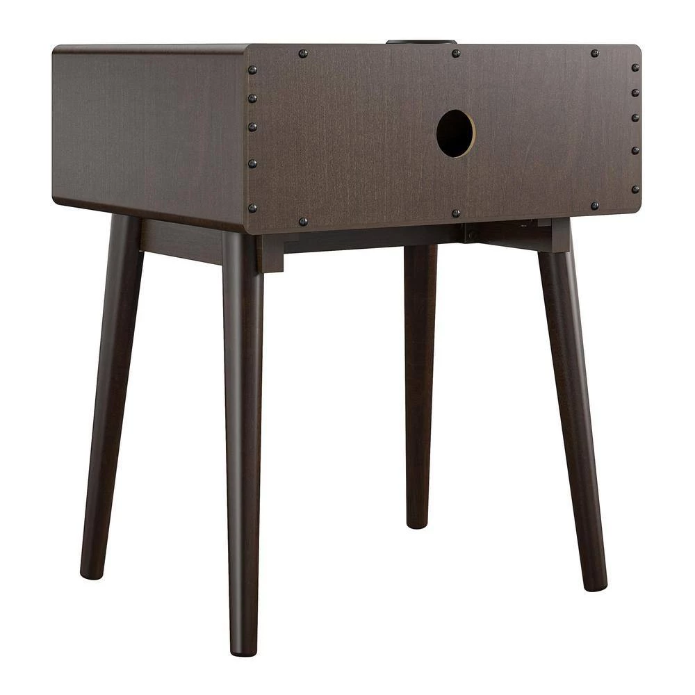 Brittany 1-Drawer Walnut Nightstand by Novogratz 3 Brittany 1-Drawer Walnut Nightstand by Novogratz - Image 3