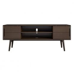 Brittany 59 in. Walnut TV Stand Fits TV's up to 55 in. with Sliding Doors by Novogratz