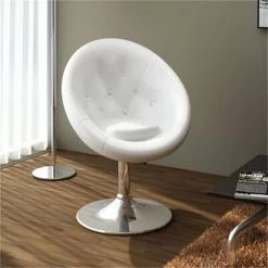 31.1" - 36.6"in. High Back Bar Stool with White Faux Leather Seat by Cubilan -Elama Sales Store white cubilan bar stools 325689 4f 1000