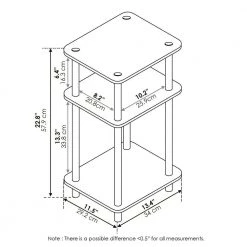 13.4 in. W White Rectangle Wood End Table by Cubilan -Elama Sales Store white cubilan end side tables b00631yuem 4f 1000