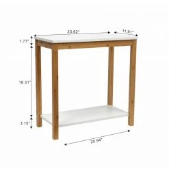 23.62 in. White Rectangular Wood Side Table End Table with 2-Tier Storage Shelves by Cubilan 16 23.62 in. White Rectangular Wood Side Table End Table with 2-Tier Storage Shelves by Cubilan -Elama Sales Store white cubilan end side tables b07vlllbwf 76 1000