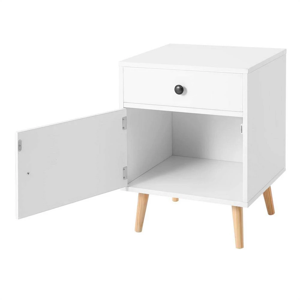 17.7 in. W White Rectangle Wood End Table by Cubilan 5 17.7 in. W White Rectangle Wood End Table by Cubilan - Image 5